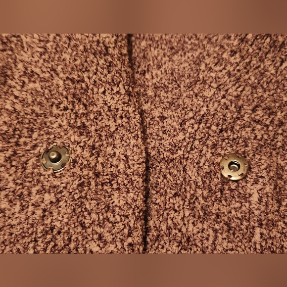 Women's Cambridge Dry Goods Plush Knit Snap Closure Brown Cardigan - Picture 4 of 6